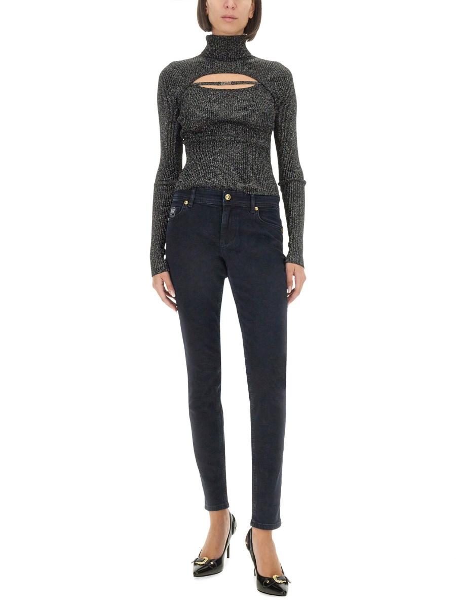 VERSACE JEANS COUTURE MAGLIA IN LUREX CON LOGO