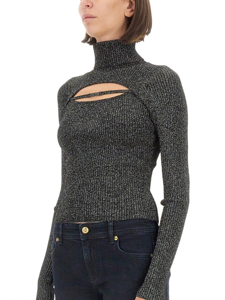 VERSACE JEANS COUTURE MAGLIA IN LUREX CON LOGO