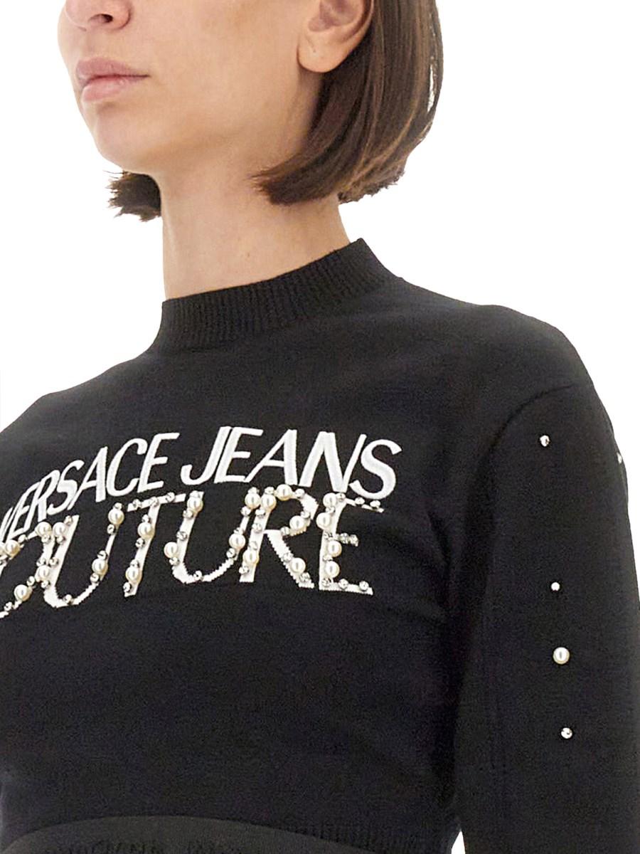 VERSACE JEANS COUTURE MAGLIA IN VISCOSA CON LOGO