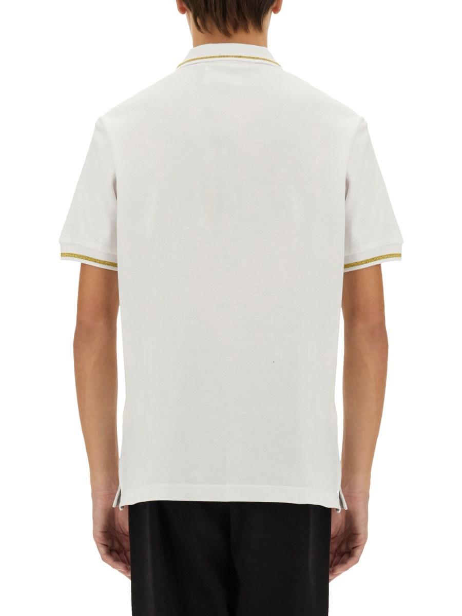 VERSACE JEANS COUTURE POLO V-EMBLEM IN COTONE