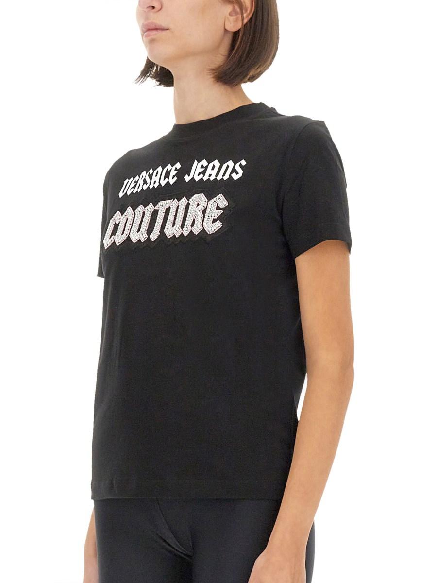 VERSACE JEANS COUTURE T-SHIRT IN COTONE CON LOGO