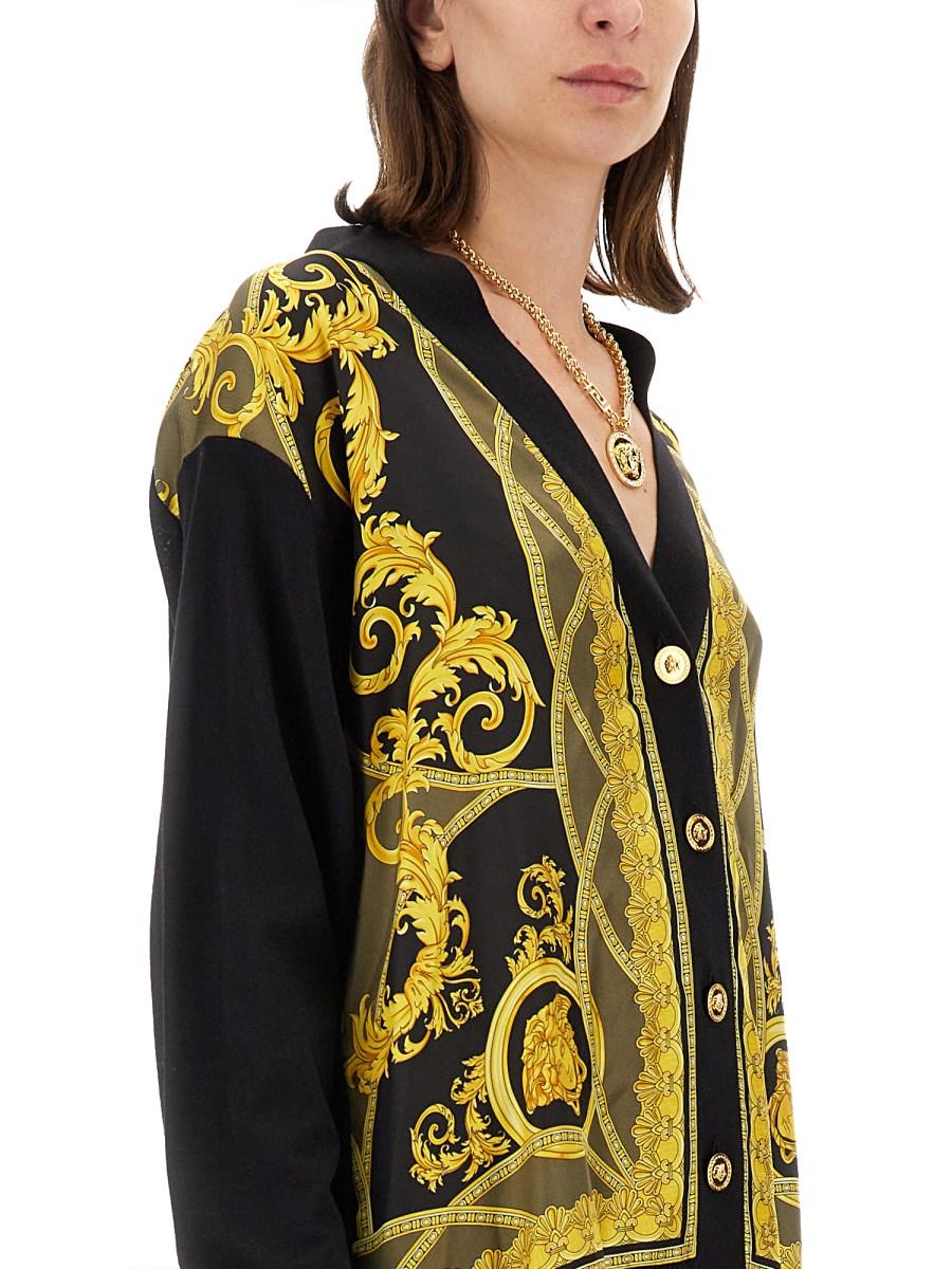 VERSACE MAGLIA IN TWILL DI SETA "COUPE DES DIEUX"