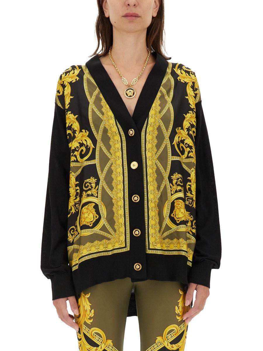 VERSACE MAGLIA IN TWILL DI SETA "COUPE DES DIEUX"