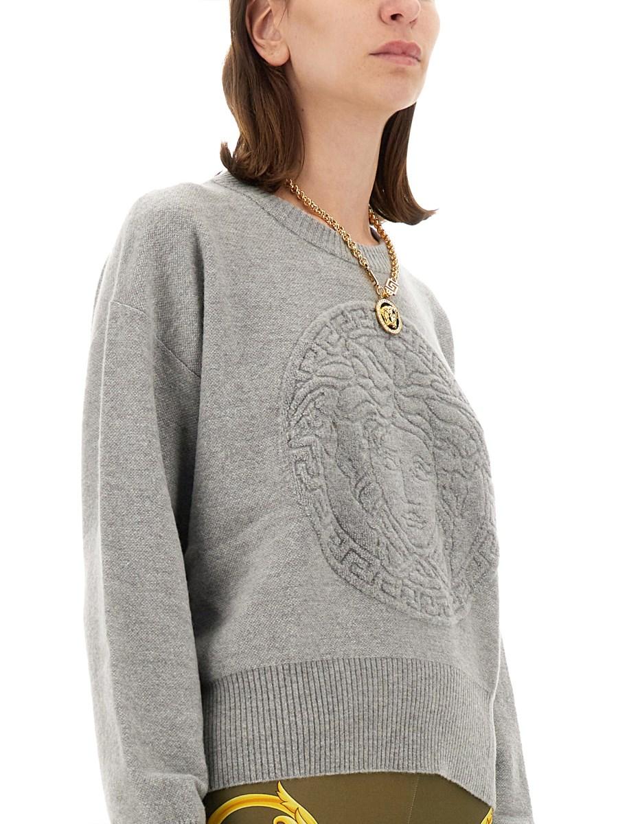 VERSACE MAGLIA MEDUSA IN MISTO LANA CON SPUGNA