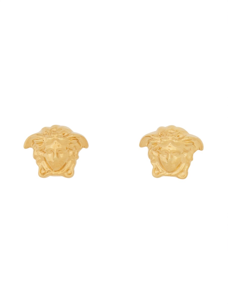 VERSACE ORECCHINI A BOTTONE "MEDUSA" IN OTTONE