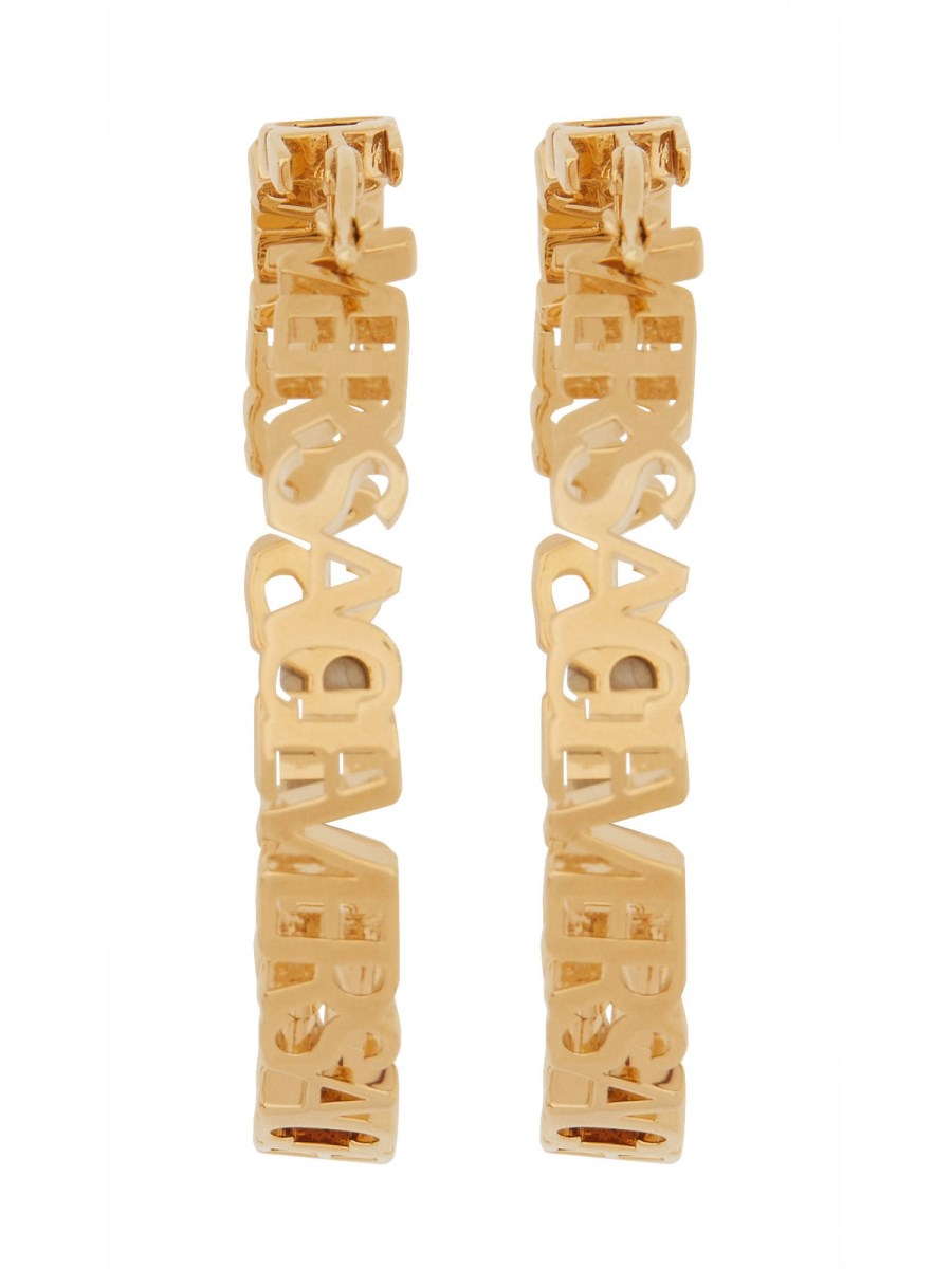 VERSACE ORECCHINI A CERCHIO LOGATI