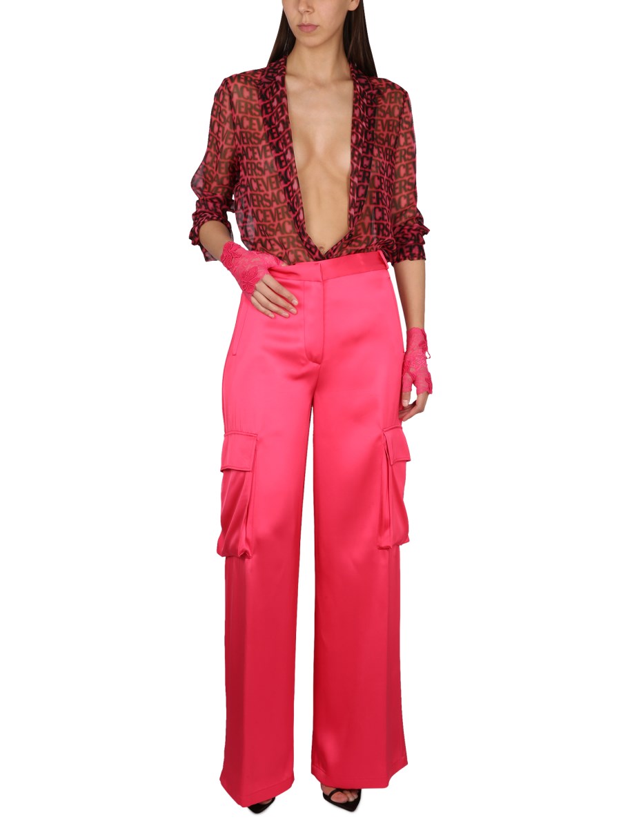 VERSACE PANTALONE DUCHESSE IN VISCOSA
