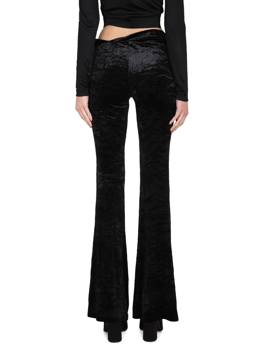 VERSACE PANTALONE SVASATO IN VELLUTO ARROTOLATI