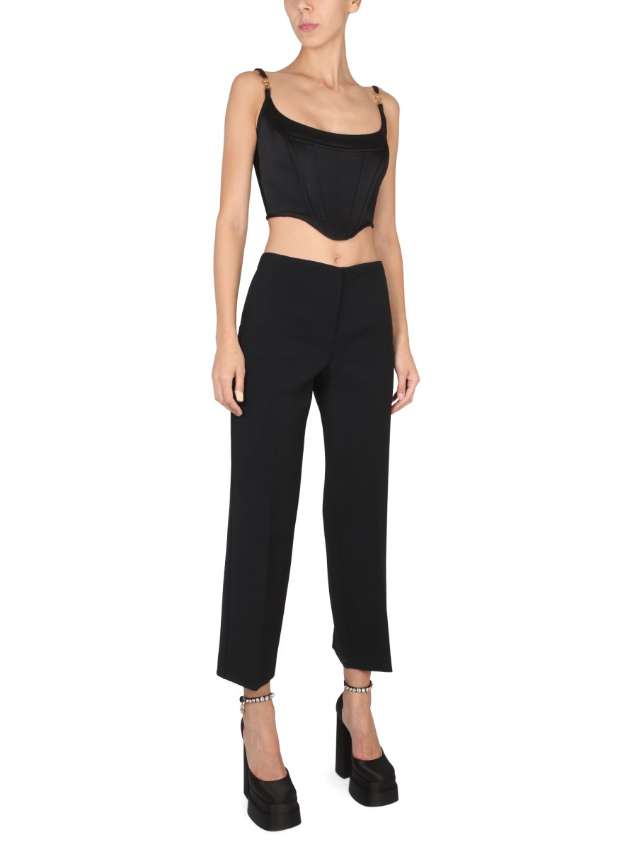 VERSACE PANTALONI IN NATTÉ DI LANA