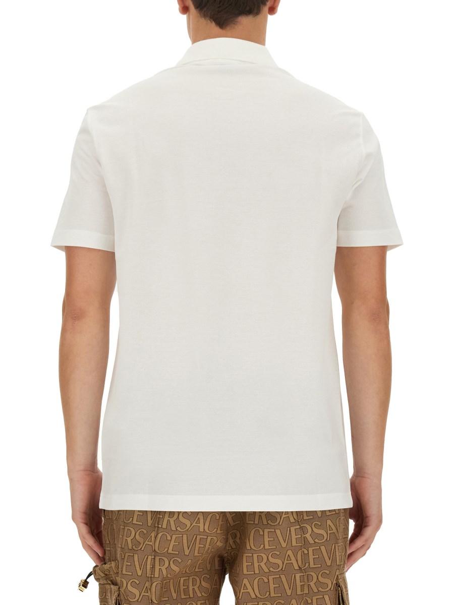 VERSACE POLO IN PIQUÊ DI COTONE CON PATCH LOGO