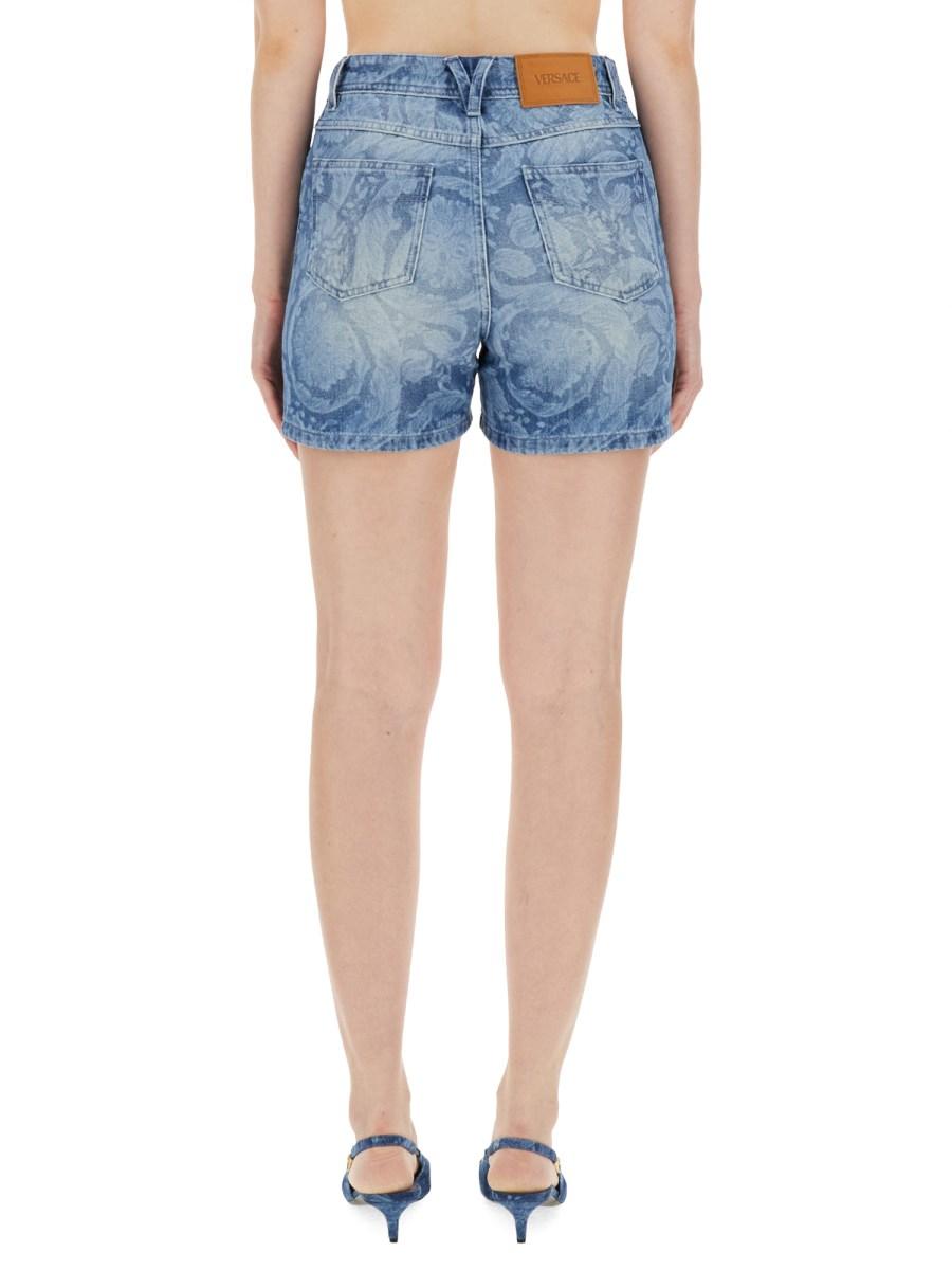 VERSACE SHORTS IN DENIM BOYFRIEND BAROCCO