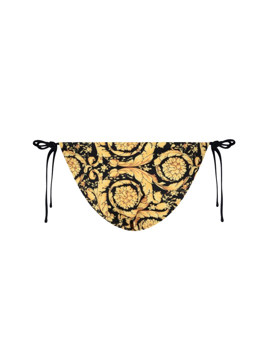 VERSACE SLIP BIKINI IN NYLON CON STAMPA BAROCCO