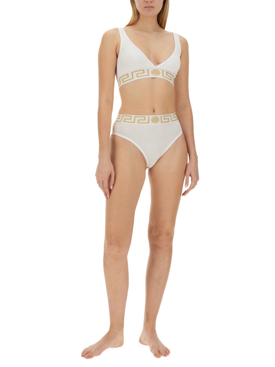 VERSACE SLIP CON GRECA IN COTONE