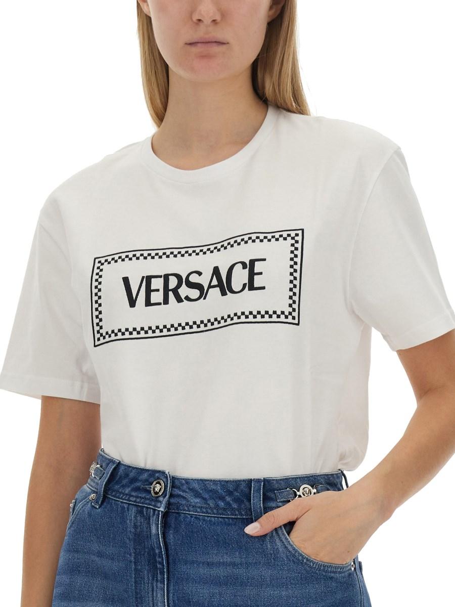VERSACE T-SHIRT CON '90S VINTAGE LOGO RICAMATO