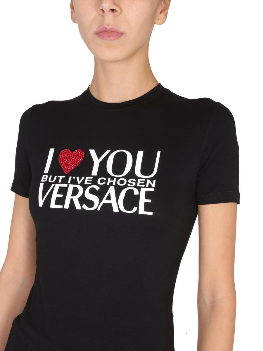 VERSACE T-SHIRT "I ♡ YOU BUT…" I JERSEY DI VISCOSA