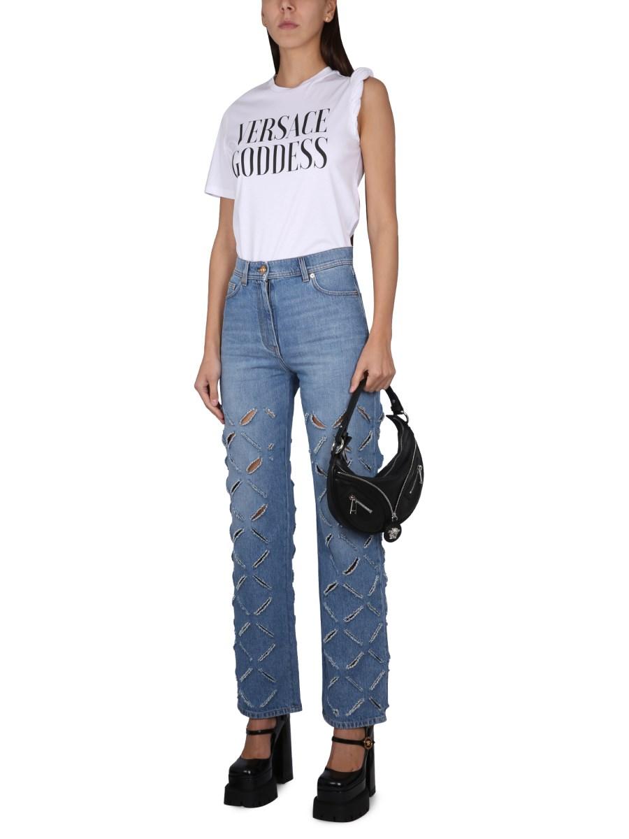 VERSACE T-SHIRT VERSACE GODDESS CON TORCHON