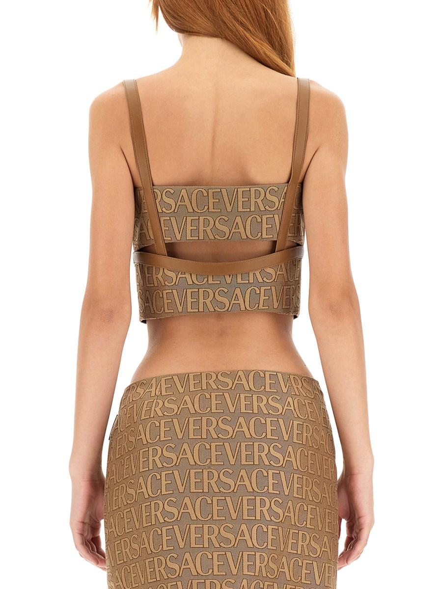 VERSACE TOP A BUSTINO CON LOGO ALLOVER