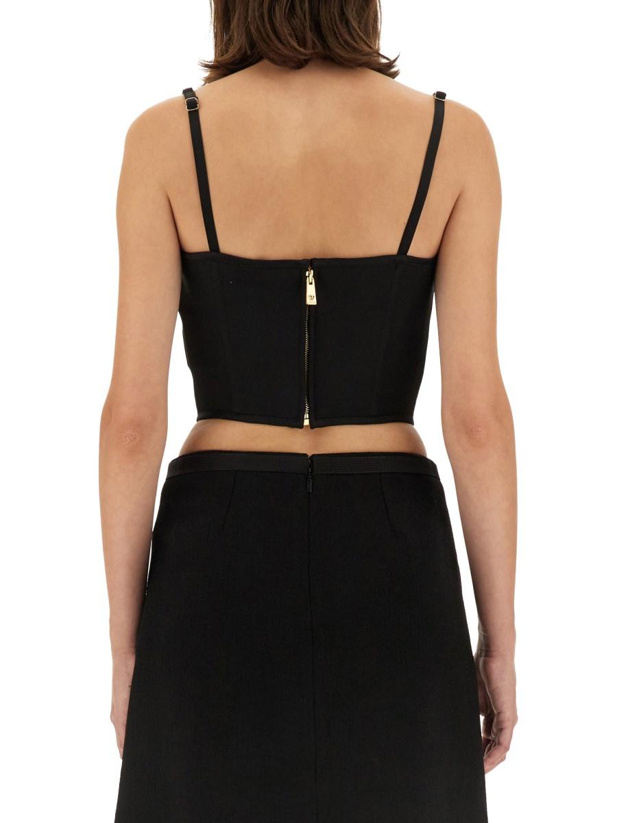 VERSACE TOP CON CORSETTO IN RASO MEDUSA '95