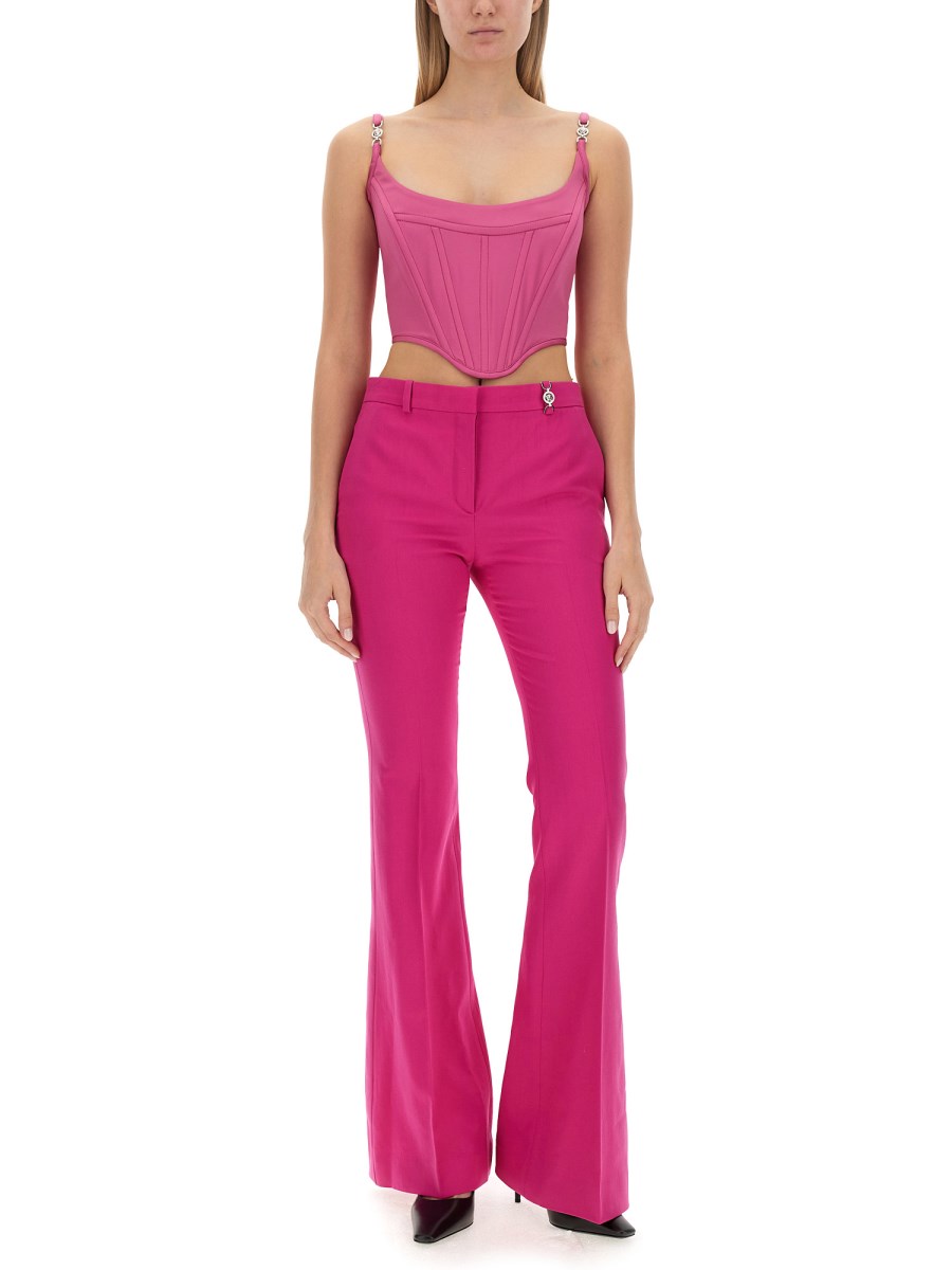 VERSACE TOP CON CORSETTO IN RASO MEDUSA '95