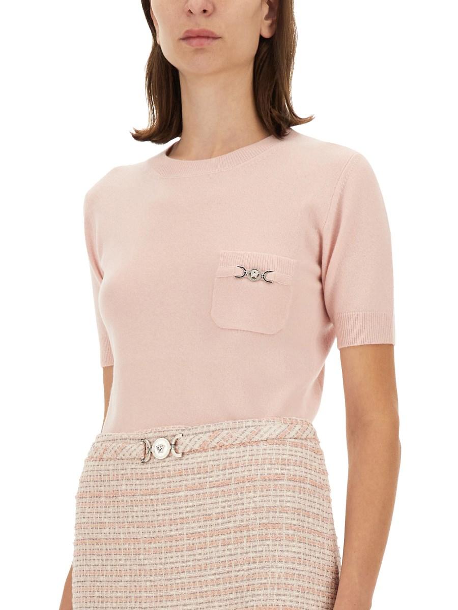 VERSACE TOP IN MAGLIA MISTO CASHMERE