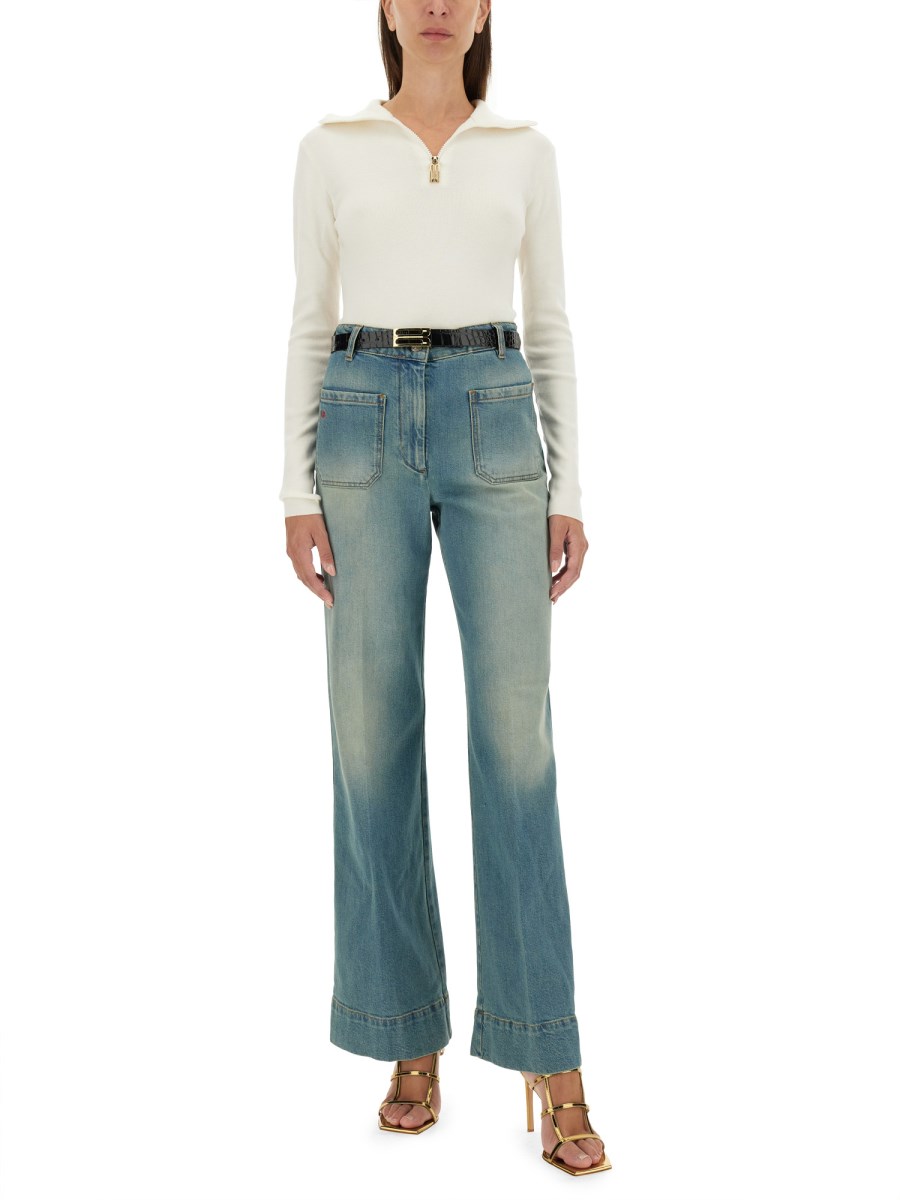 VICTORIA BECKHAM MAGLIA CON ZIP IN MISTO LANA