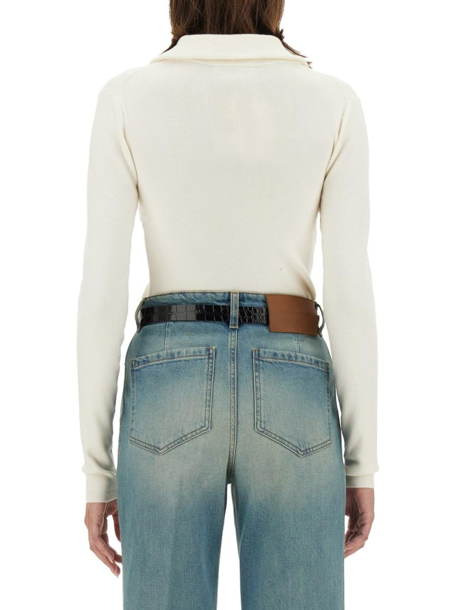 VICTORIA BECKHAM MAGLIA CON ZIP IN MISTO LANA