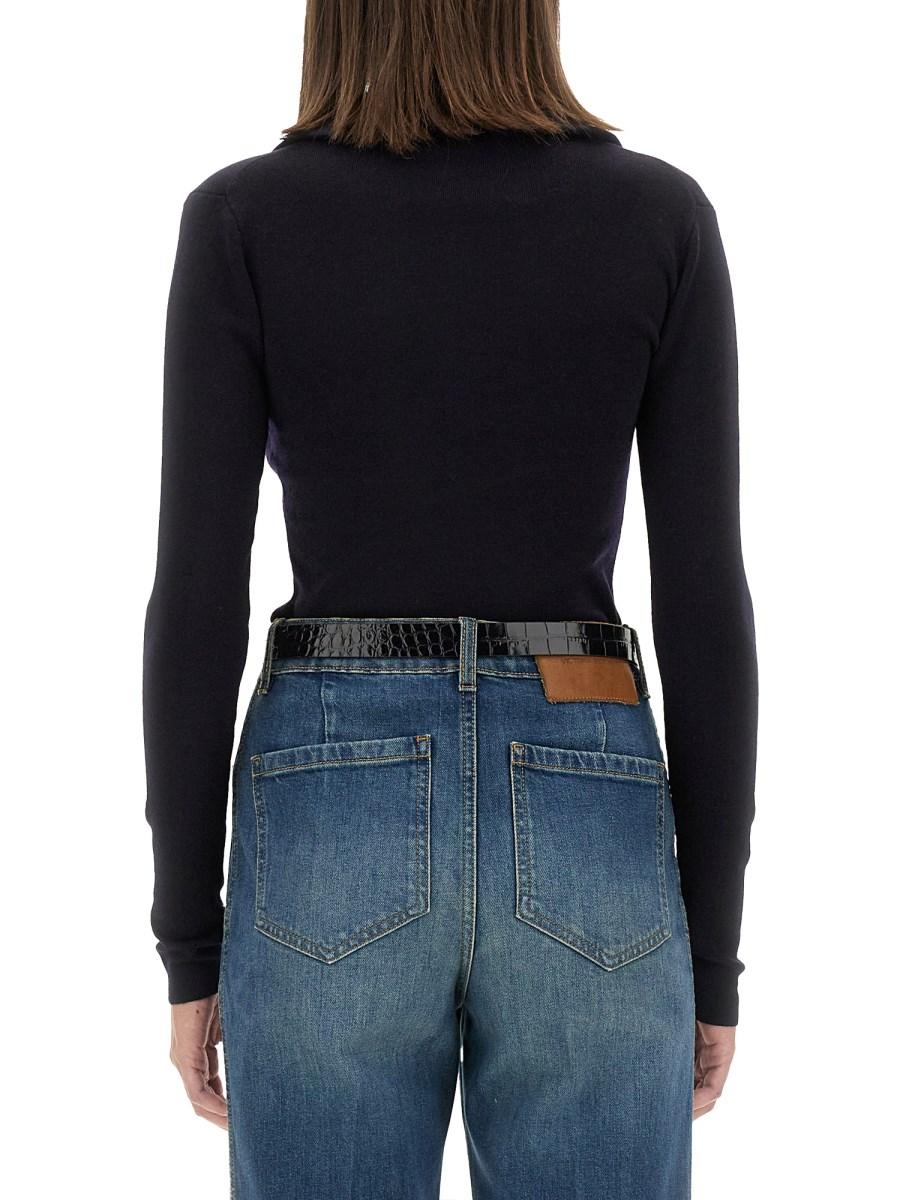 VICTORIA BECKHAM MAGLIA CON ZIP IN MISTO LANA
