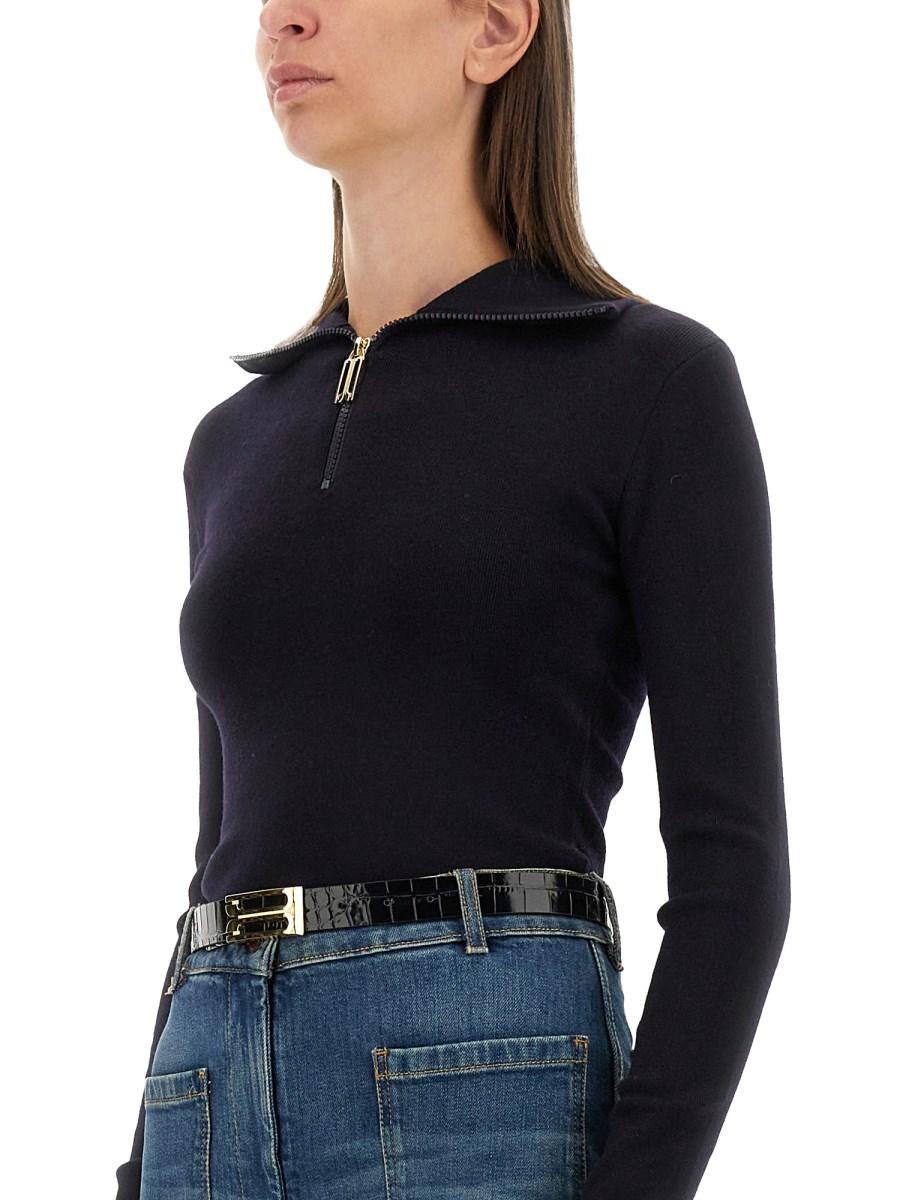 VICTORIA BECKHAM MAGLIA CON ZIP IN MISTO LANA