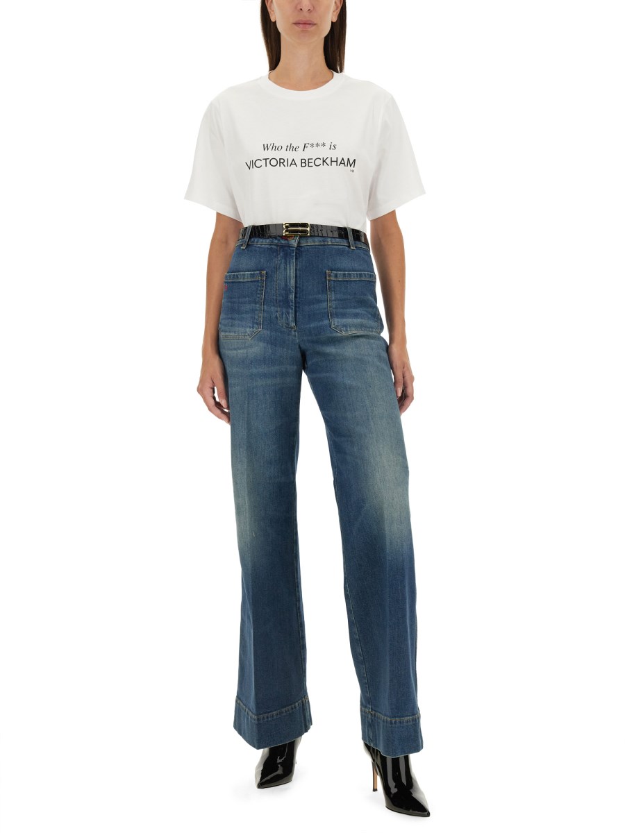 VICTORIA BECKHAM T-SHIRT CON STAMPA IN COTONE