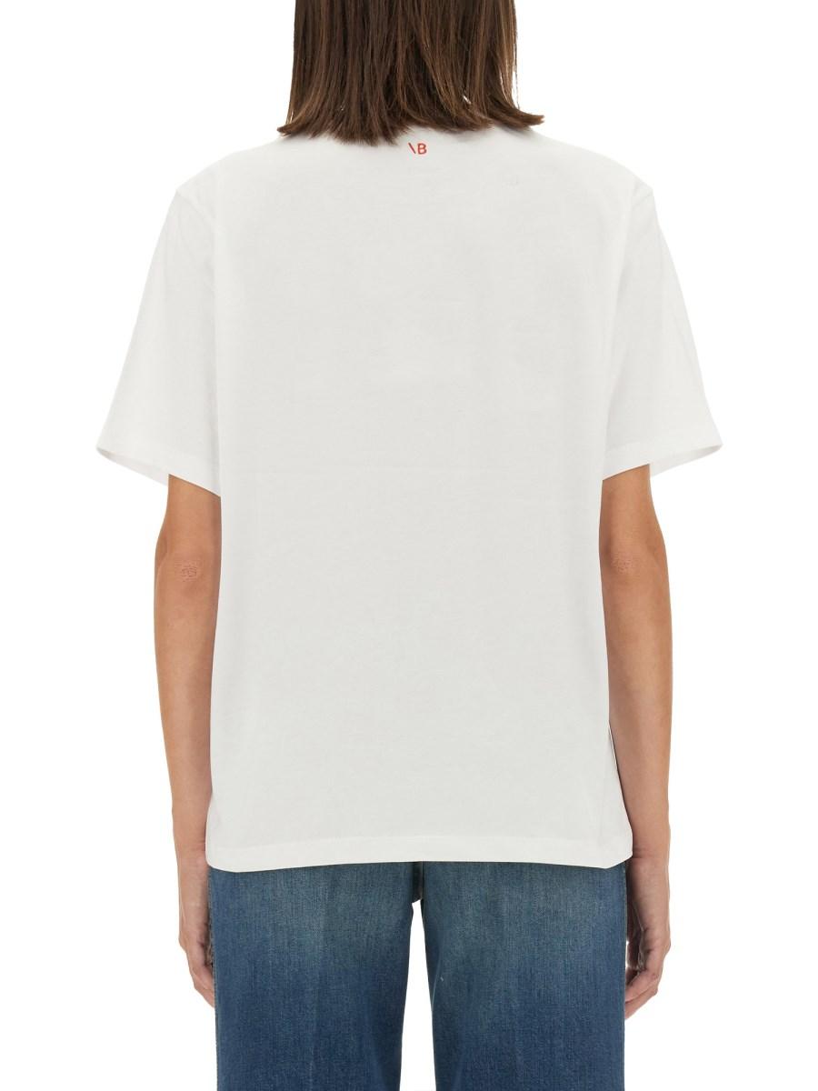 VICTORIA BECKHAM T-SHIRT CON STAMPA IN COTONE
