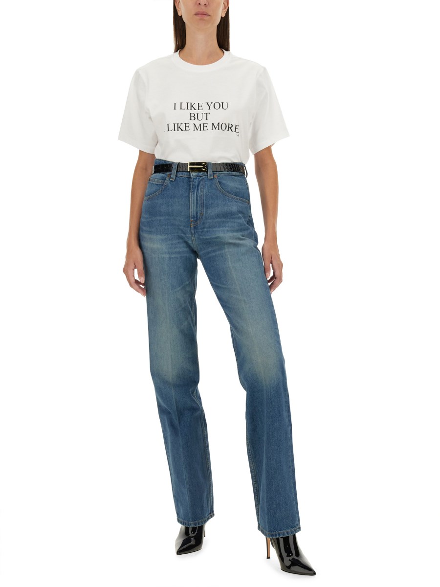 VICTORIA BECKHAM T-SHIRT CON STAMPA IN COTONE