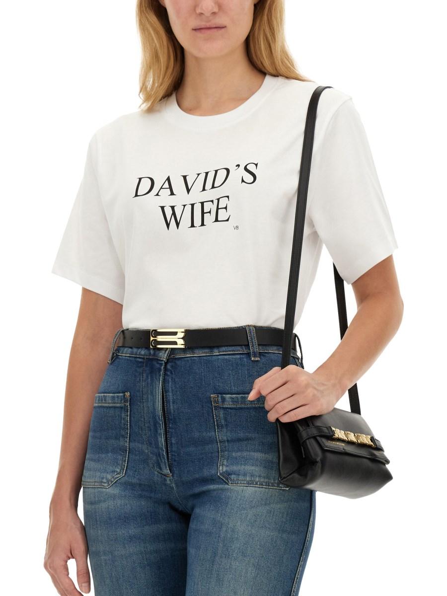 VICTORIA BECKHAM T-SHIRT IN COTONE CON LOGO