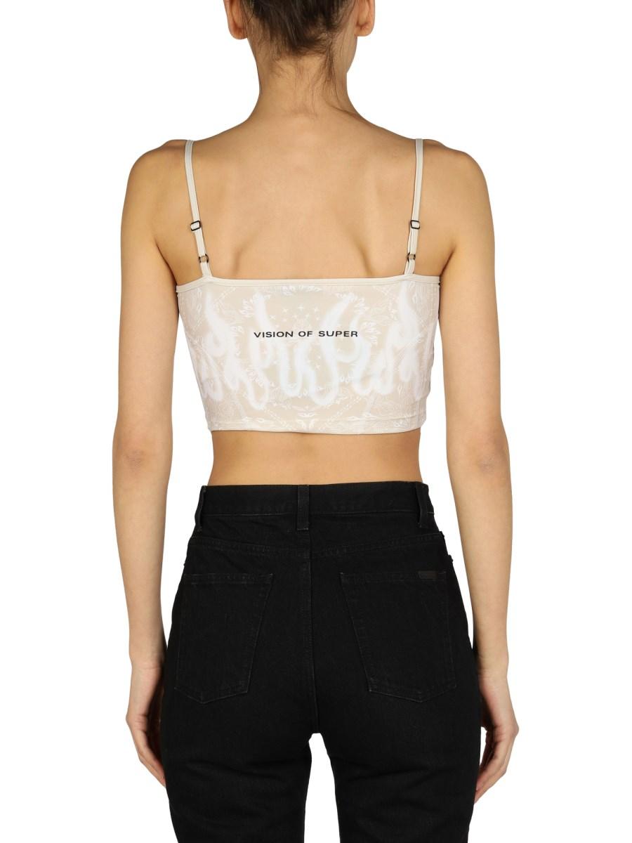 VISION OF SUPER CROP TOP CON MOTIVO PAILSEY