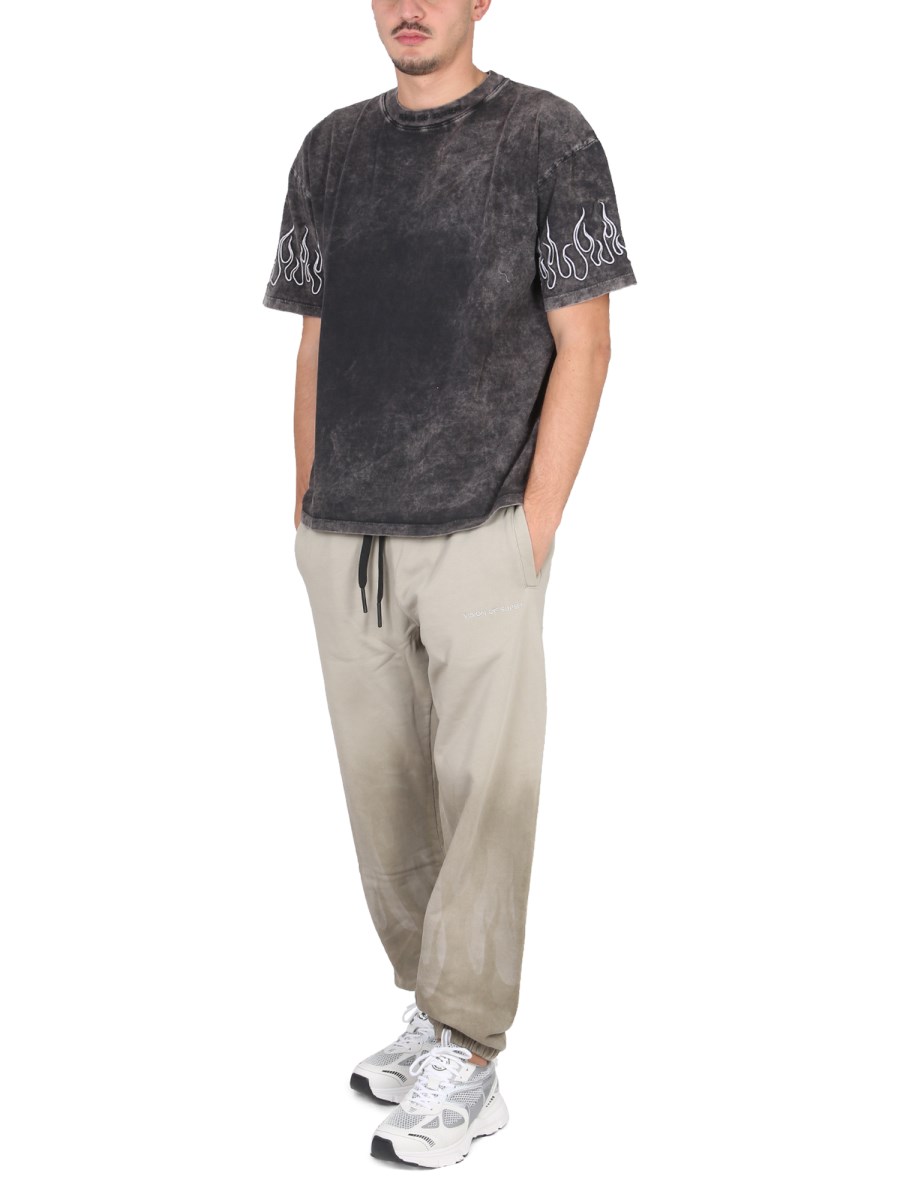 VISION OF SUPER T-SHIRT FLAMES IN COTONE
