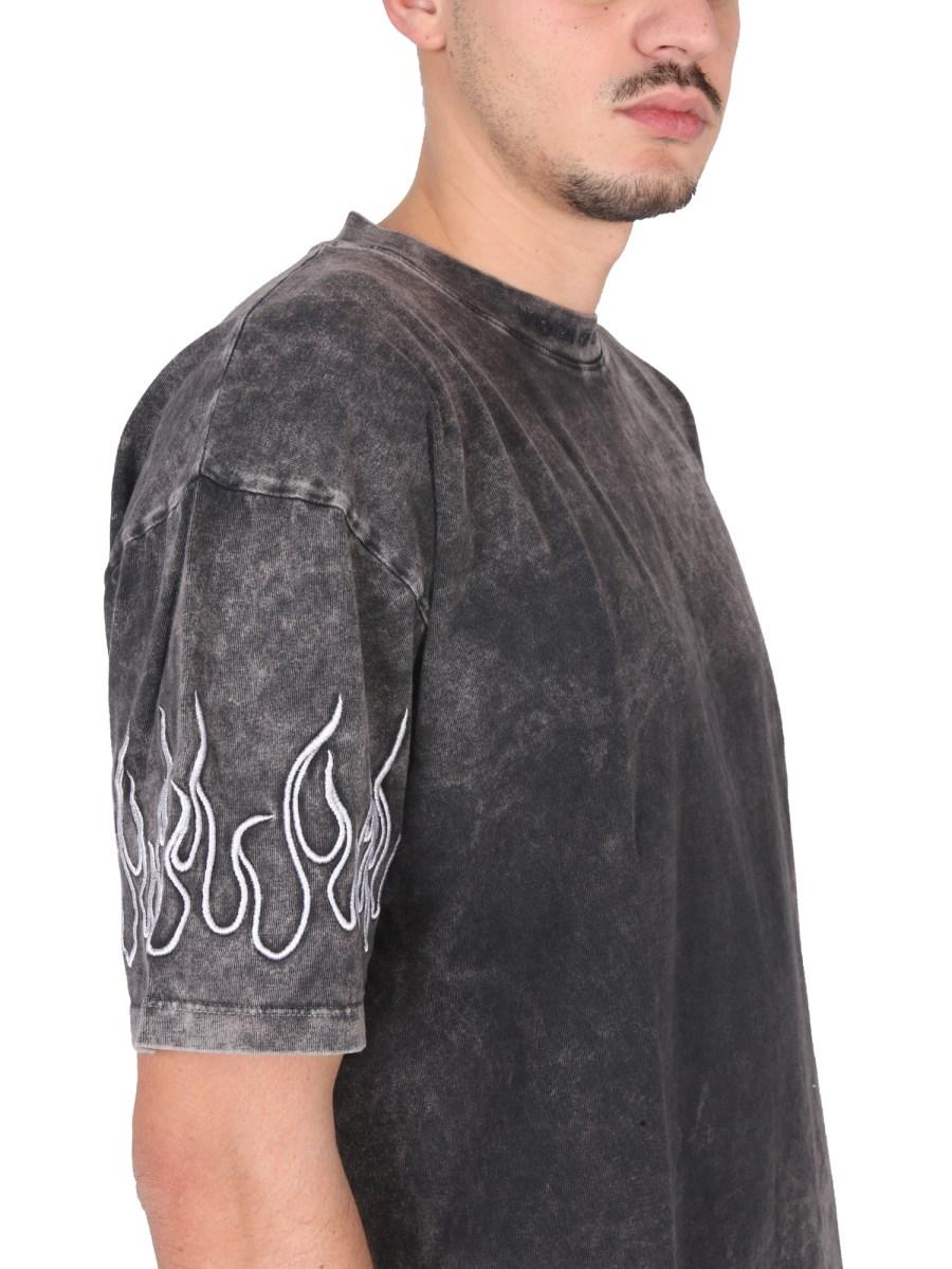 VISION OF SUPER T-SHIRT FLAMES IN COTONE