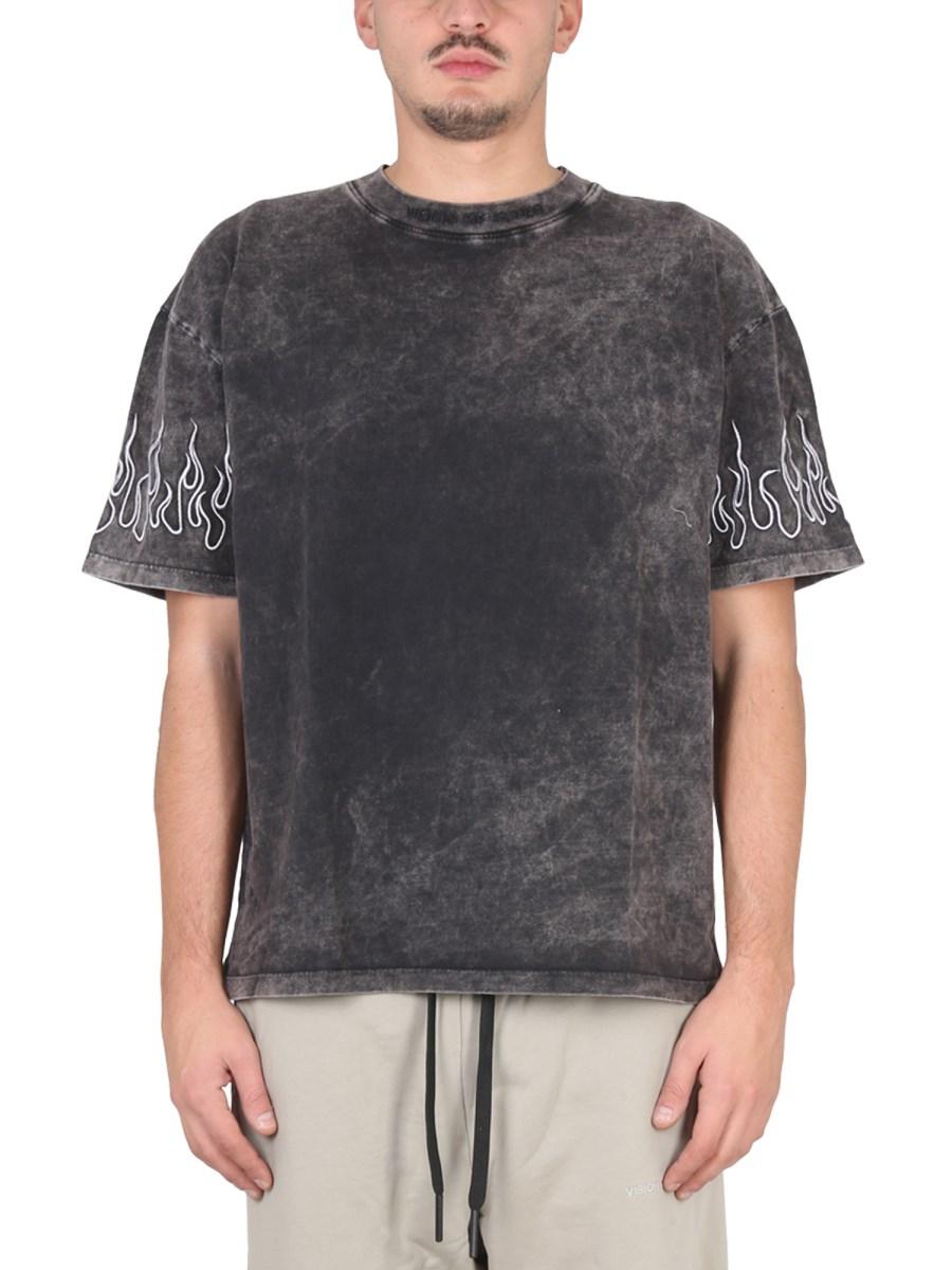 VISION OF SUPER T-SHIRT FLAMES IN COTONE