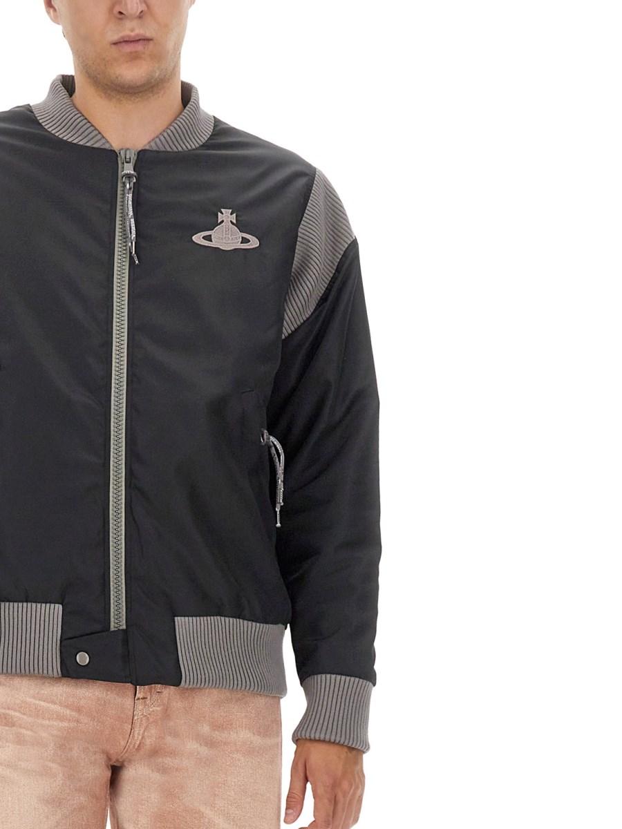 VIVIENNE WESTWOOD BOMBER IN NYLON CON LOGO
