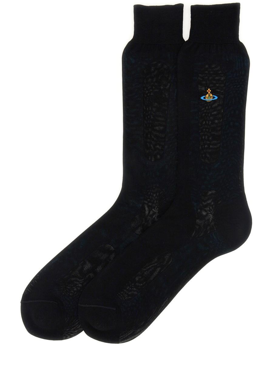 VIVIENNE WESTWOOD CALZINI IN COTONE CON RICAMO ORB