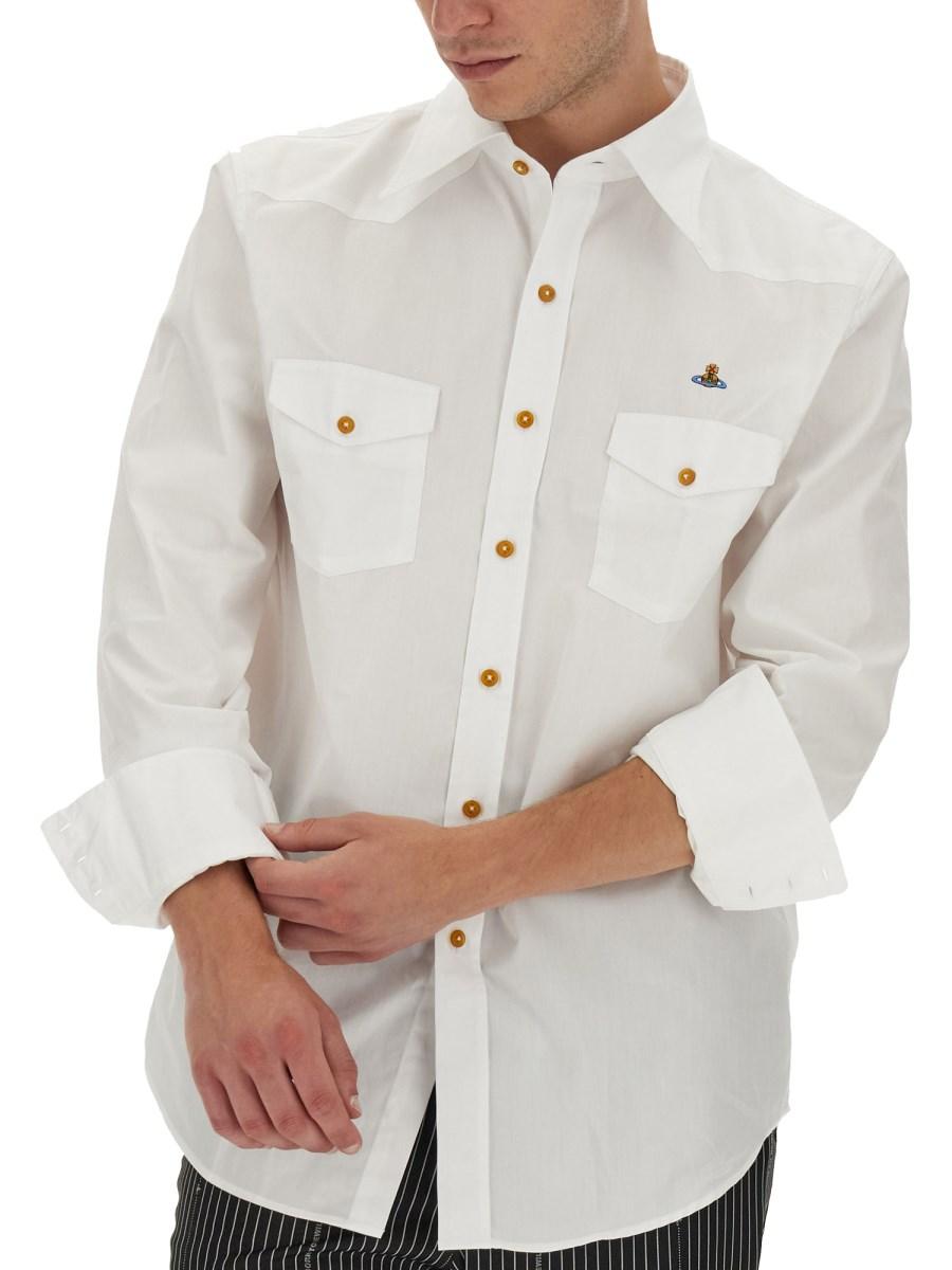 VIVIENNE WESTWOOD CAMICIA IN COTONE CON LOGO ORB