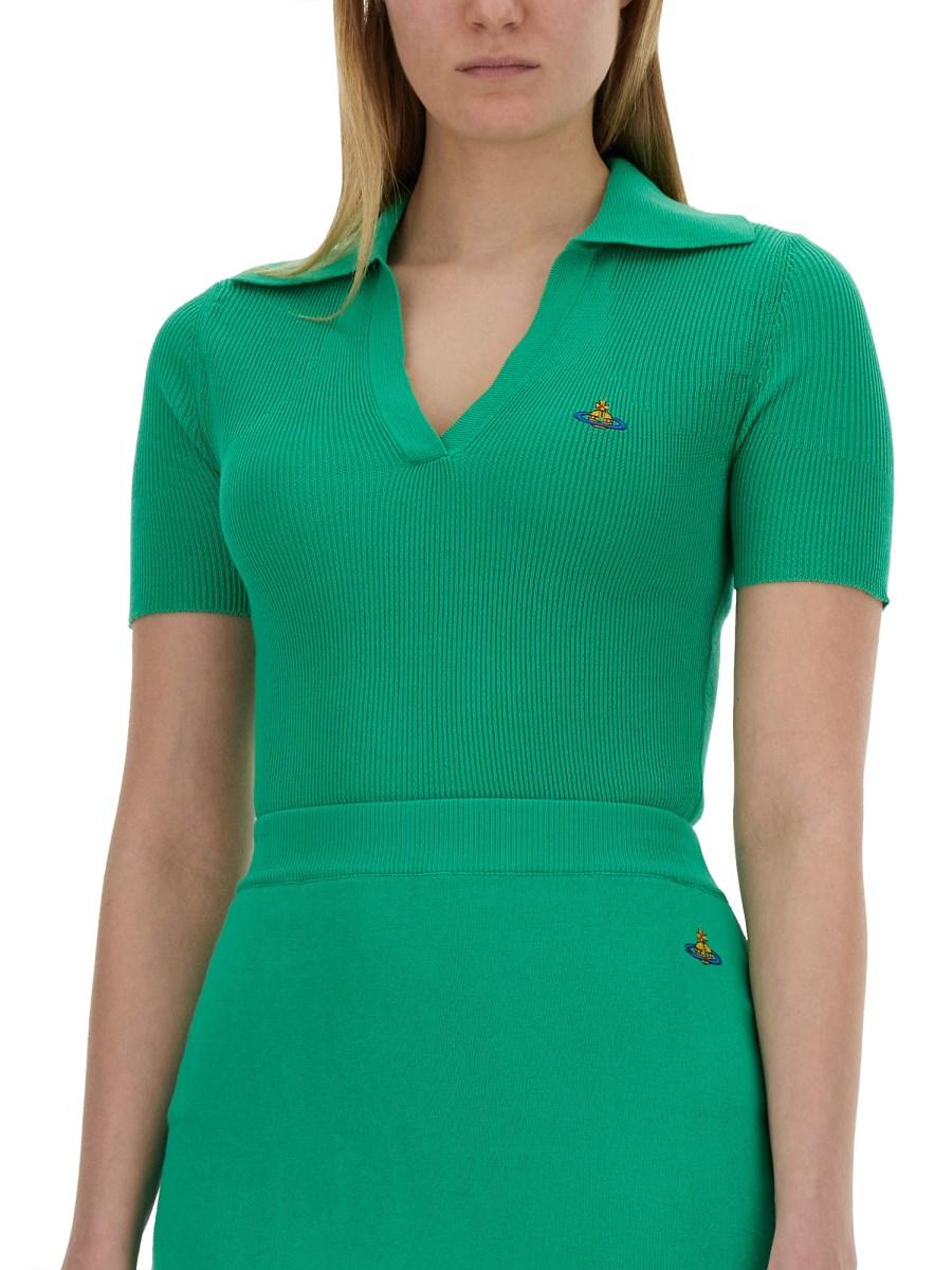 VIVIENNE WESTWOOD POLO "MARINA" IN JERSEY DI COTONE