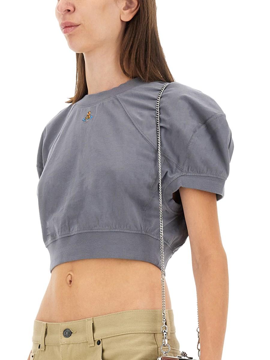 VIVIENNE WESTWOOD T-SHIRT FOOTBALL CROPPED
