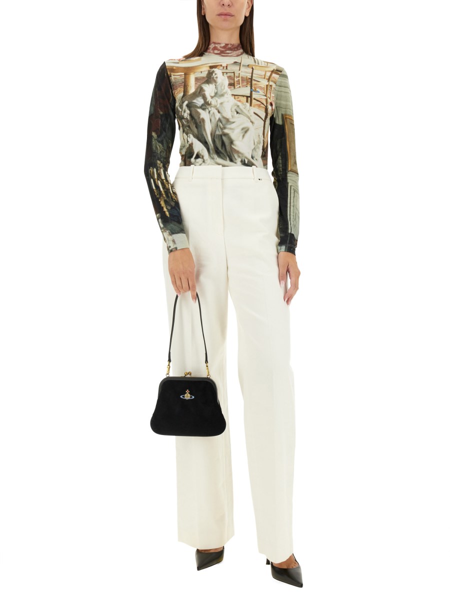 VIVIENNE WESTWOOD T-SHIRT IN VISCOSA CON STAMPA