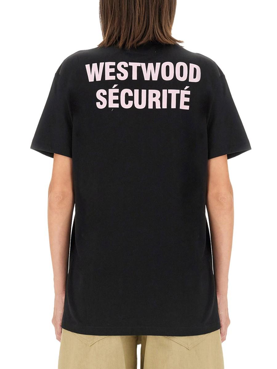 VIVIENNE WESTWOOD T-SHIRT "SÉCURITÉ" IN COTONE