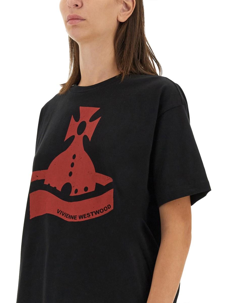 VIVIENNE WESTWOOD T-SHIRT SUNKEN ORB IN COTONE