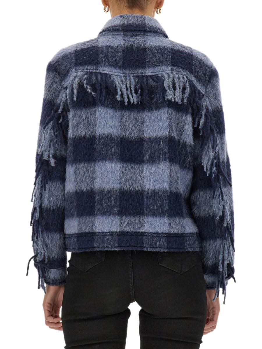 WOOLRICH GIACCA IN LANA CON STAMPA CHECK