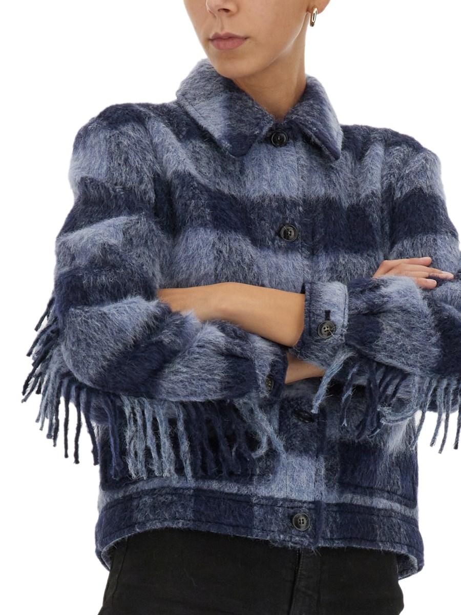 WOOLRICH GIACCA IN LANA CON STAMPA CHECK