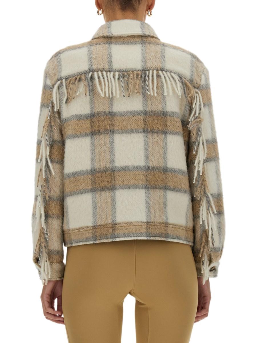 WOOLRICH GIACCA IN LANA CON STAMPA CHECK