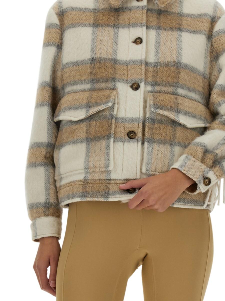WOOLRICH GIACCA IN LANA CON STAMPA CHECK