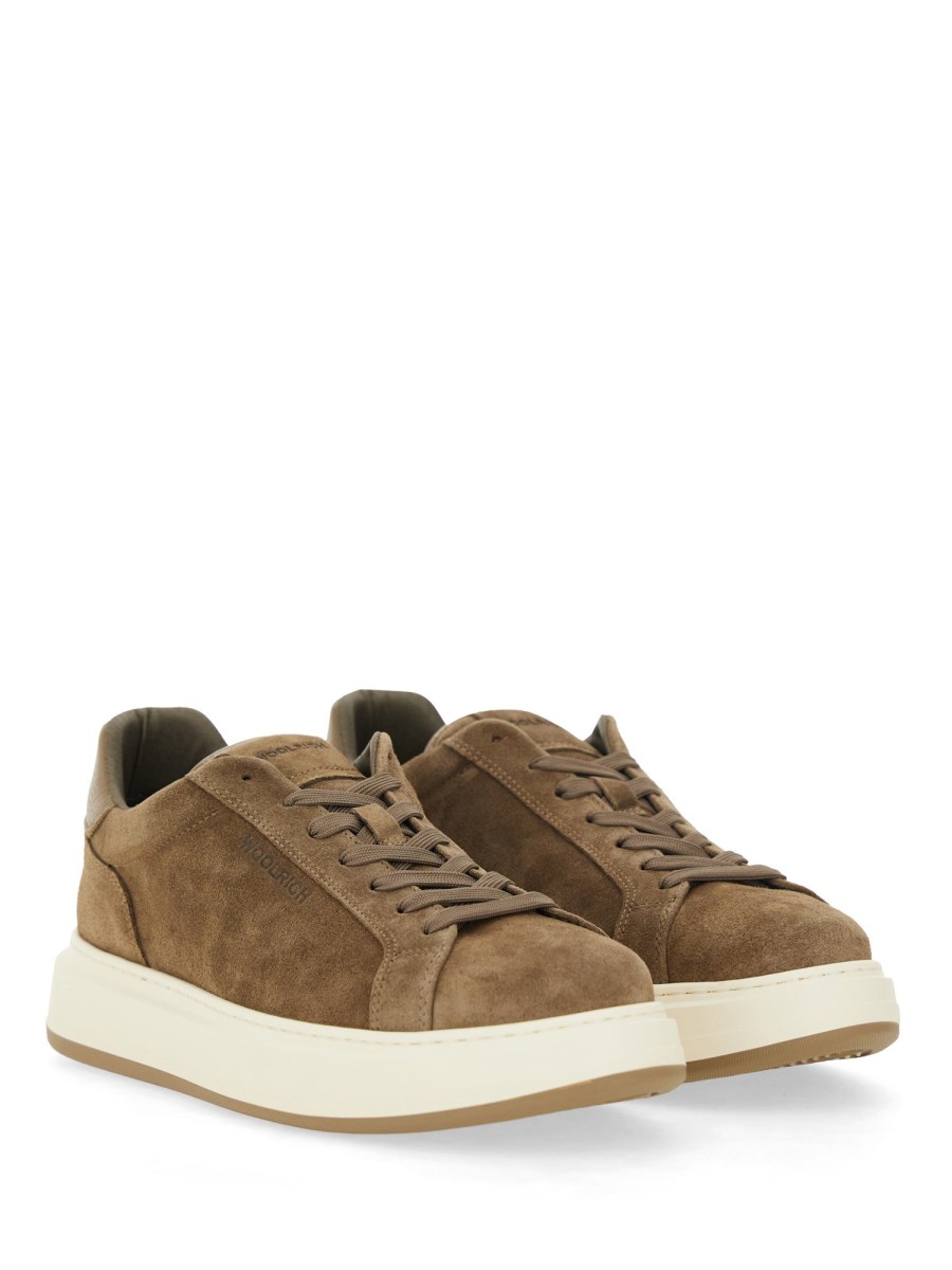 WOOLRICH SNEAKER NARROW IN PELLE SCAMOSCIATA