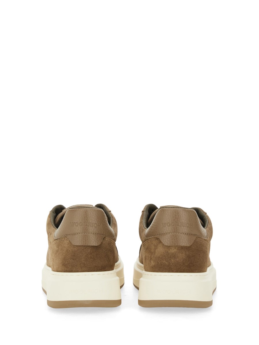 WOOLRICH SNEAKER NARROW IN PELLE SCAMOSCIATA